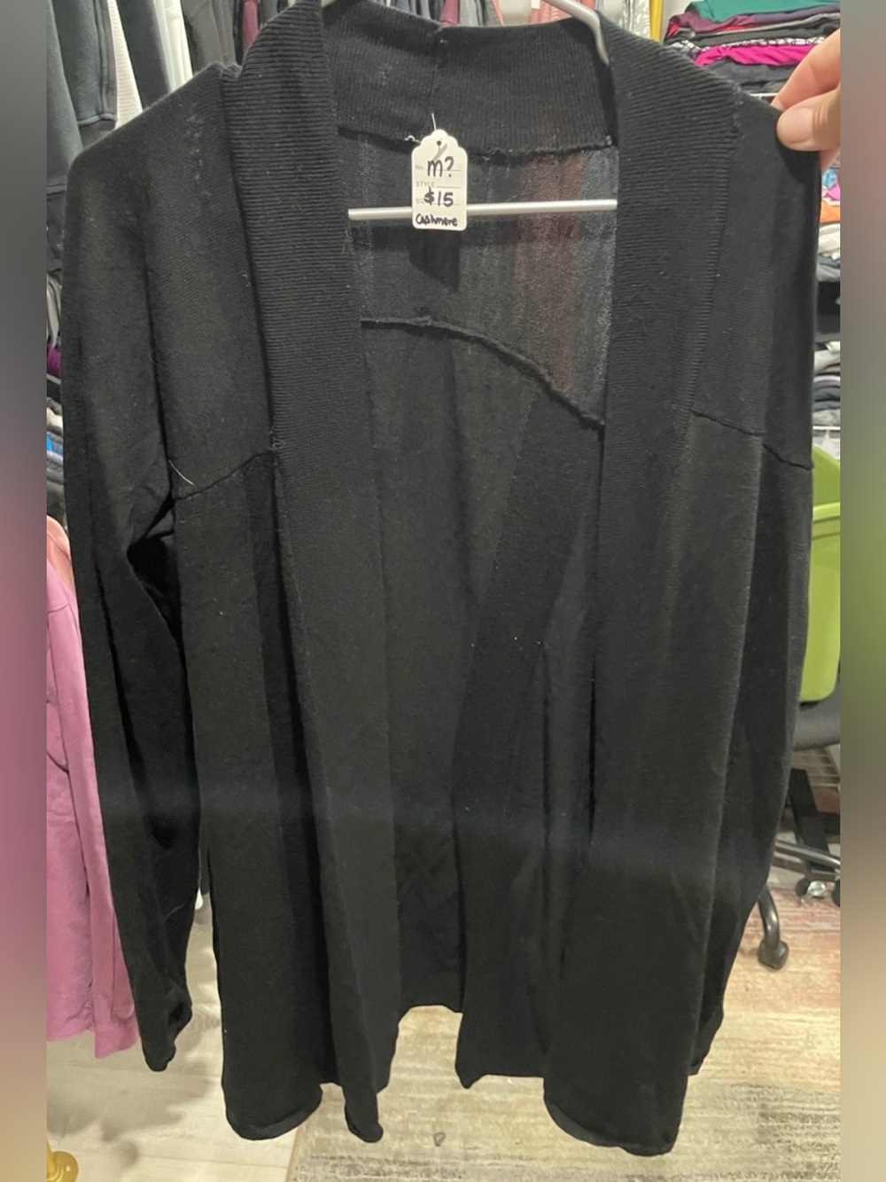 Lululemon Black Open-Front Women's Cardigan cashmere and wool. Warm and soft!